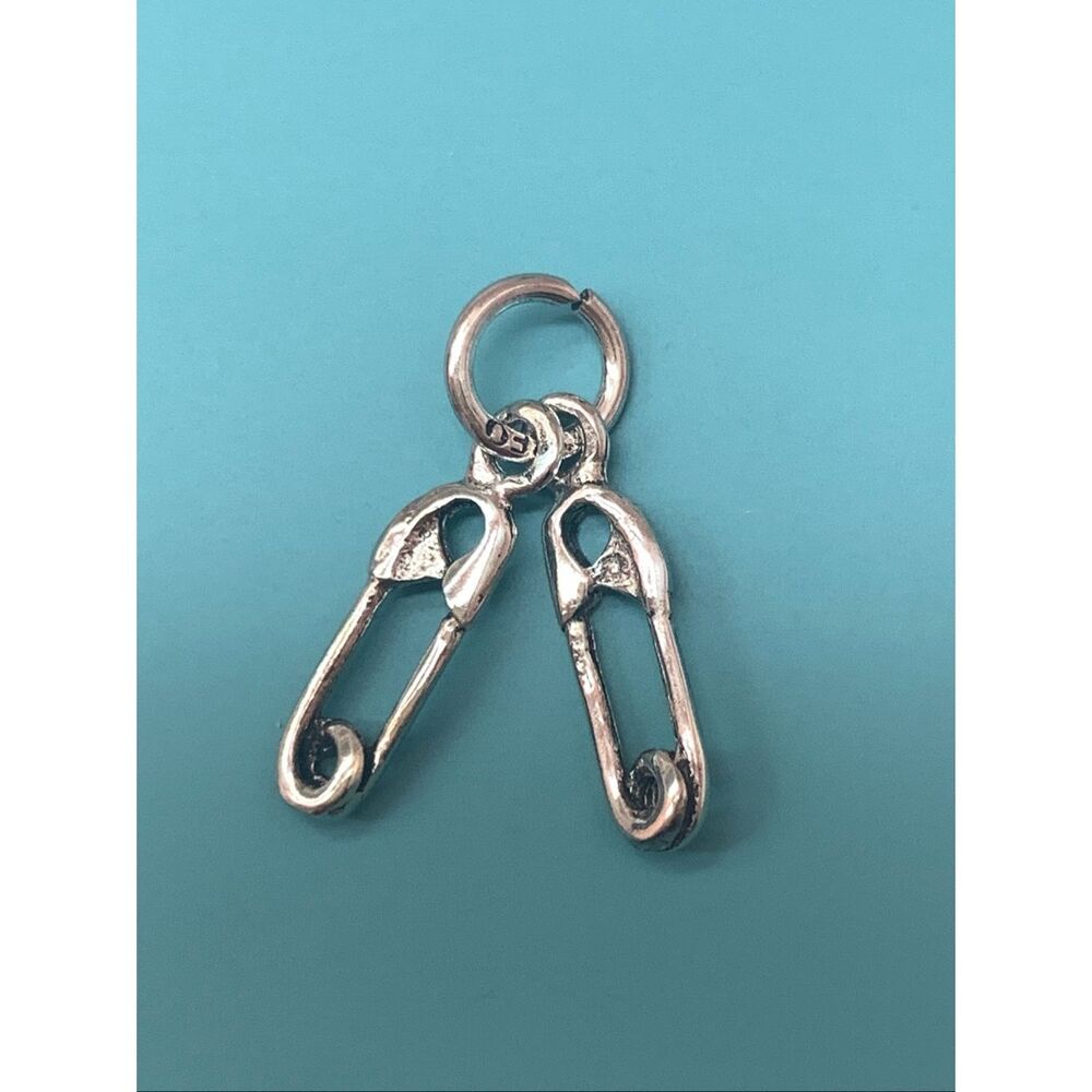 .925 Baby Pins Sterling Silver Jewelry Charm #vintage